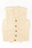 Vintage Irish Fisherman Button Up Sweater Vest