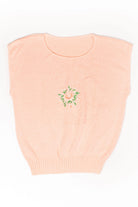 Vintage Pink Floral Sweater Vest