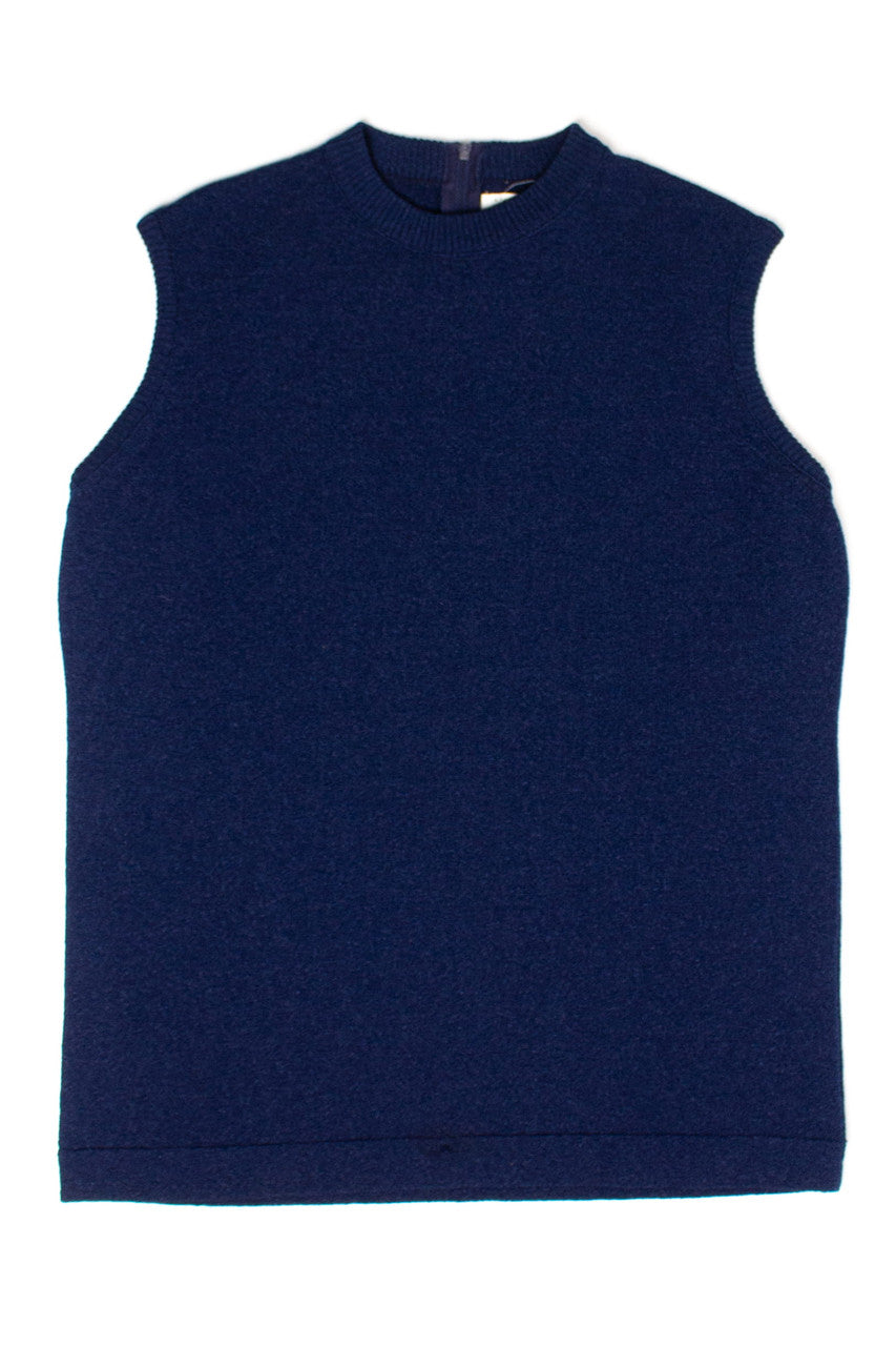 Vintage Navy Back Zip Sweater Vest