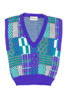 Vintage Purple 80s Pattern Sweater Vest