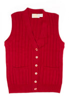 Vintage Red Button Up Sweater Vest