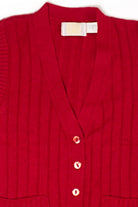 Vintage Red Button Up Sweater Vest