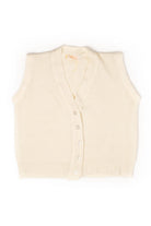 Vintage White Button Up Sweater Vest