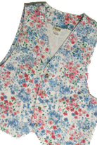 Vintage Floral White Denim Vest (sz. Medium)