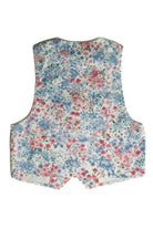 Vintage Floral White Denim Vest (sz. Medium)