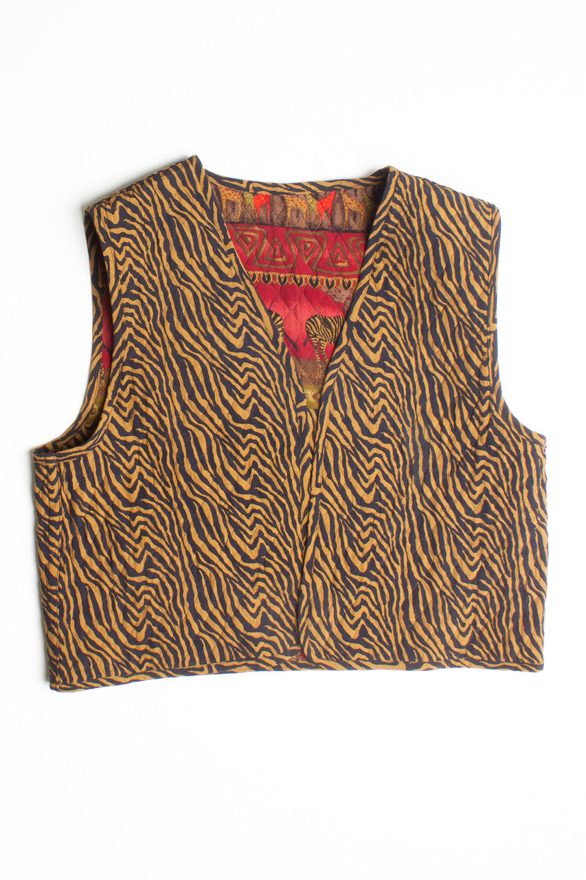 Vintage Reversible Zebra Vest (2000s)