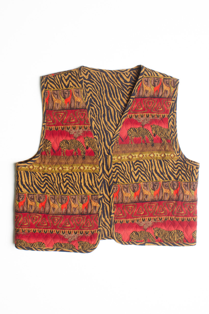Vintage Reversible Zebra Vest (2000s)