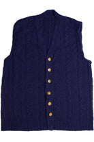 Dark Blue Sweater Vest with Gold Anchor Buttons 564