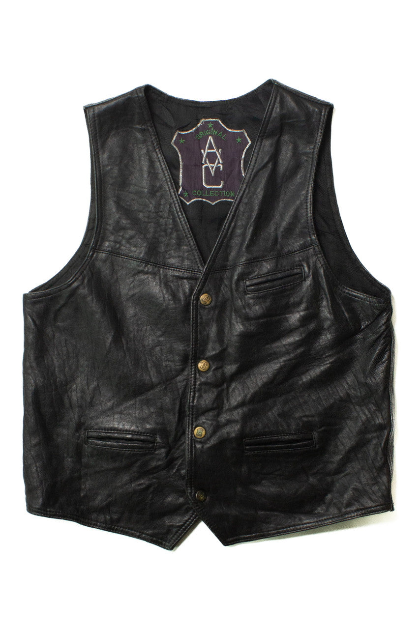 Vintage AVC Leather Vest (1990s)