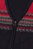 Vintage Border Print Zip Up Vest