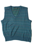 Vintage Grid Pattern Knit Sweater Vest