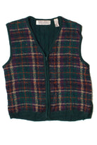 Vintage Karen Scott Petites Plaid Sweater Vest
