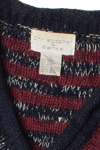 Vintage Christopher & Banks Knit Hearts Sweater Vest