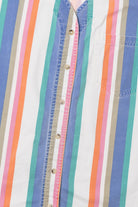 Vintage Striped Lightweight Cotton Sleeveless Button Up