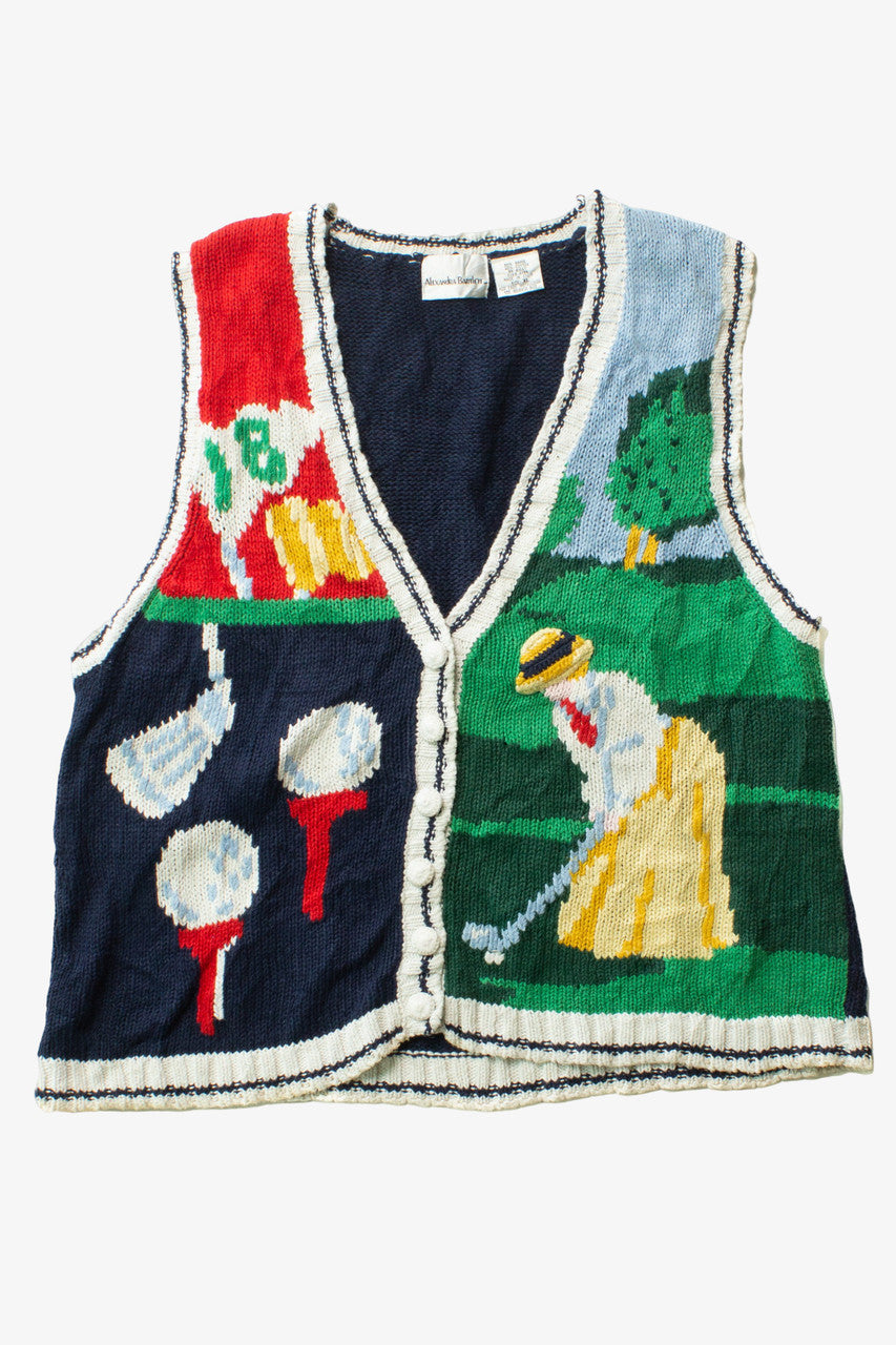 Vintage Golf Graphic Sweater Vest (1990s)
