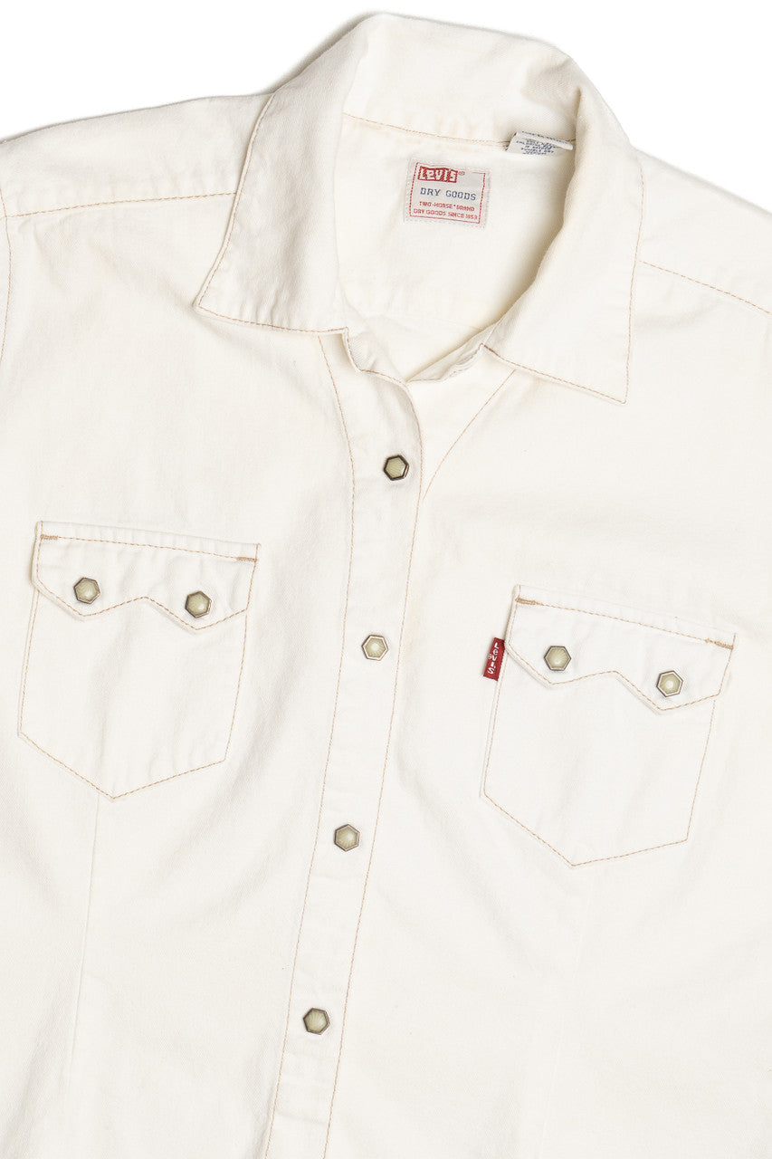 Vintage Levi's Dry Goods Pearl Snap Buttons Lightweight Denim Top (1990s)