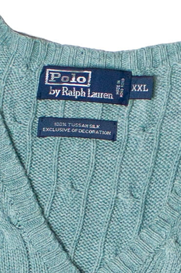 Vintage Polo By Ralph Lauren Cable Knit Sweater Vest (1990s)