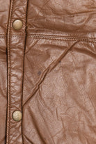 Vintage Leather Hidden Hood Puffer Vest (1990s)
