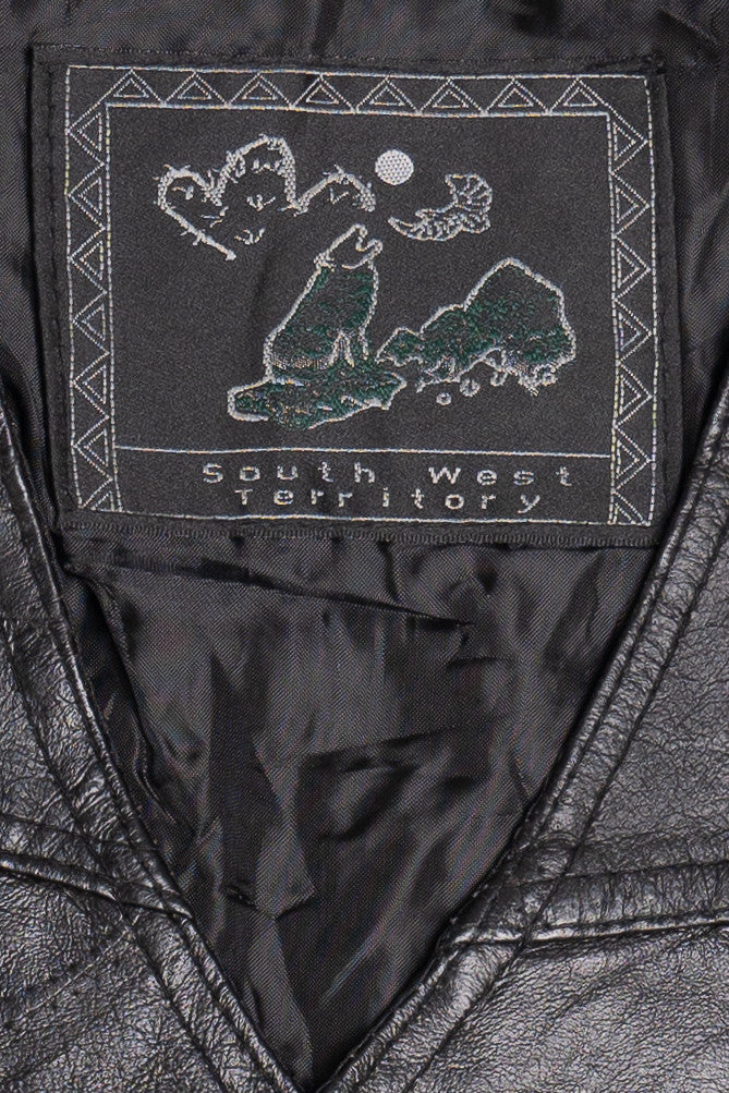 Vintage Patchwork South West Territory Leather Vest (1990s)