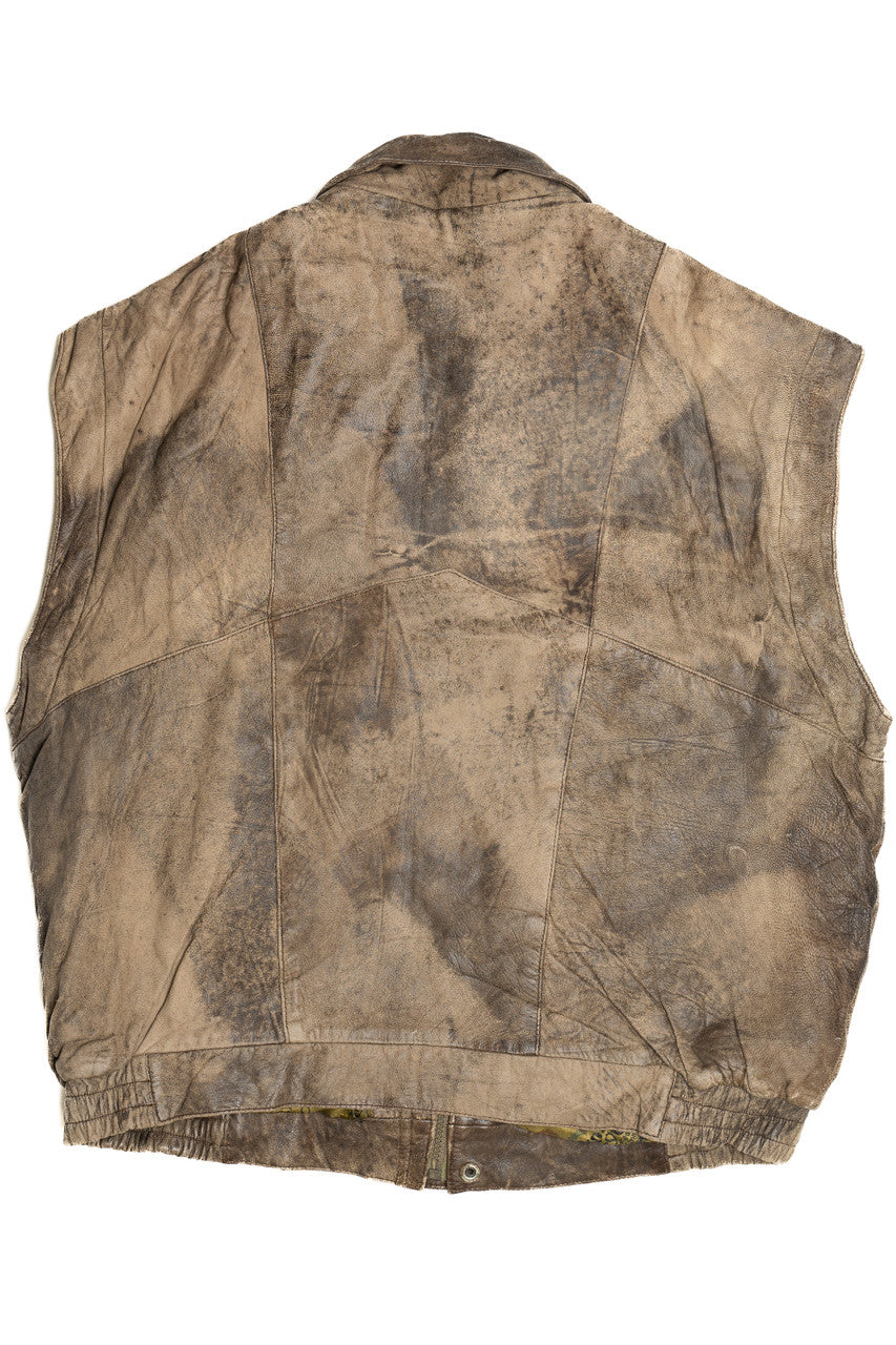 Vintage Leather Puffer Vest (1980s) 681