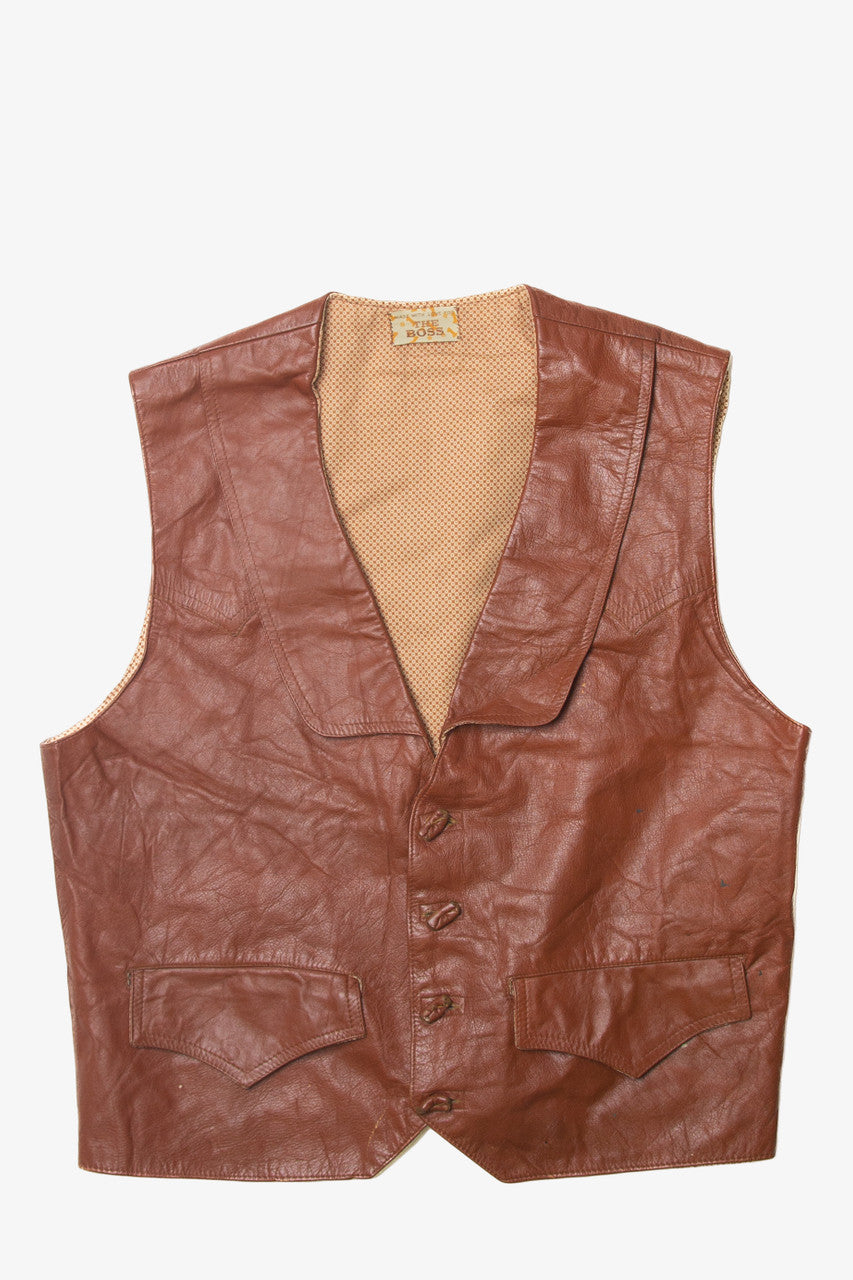 Vintage The Boss Leather Vest (1970s)