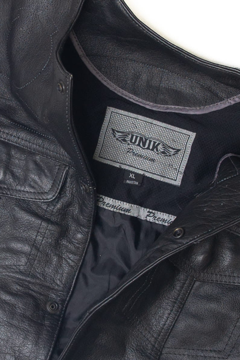 Vintage Unik Premium Leather Biker Vest (1990s)