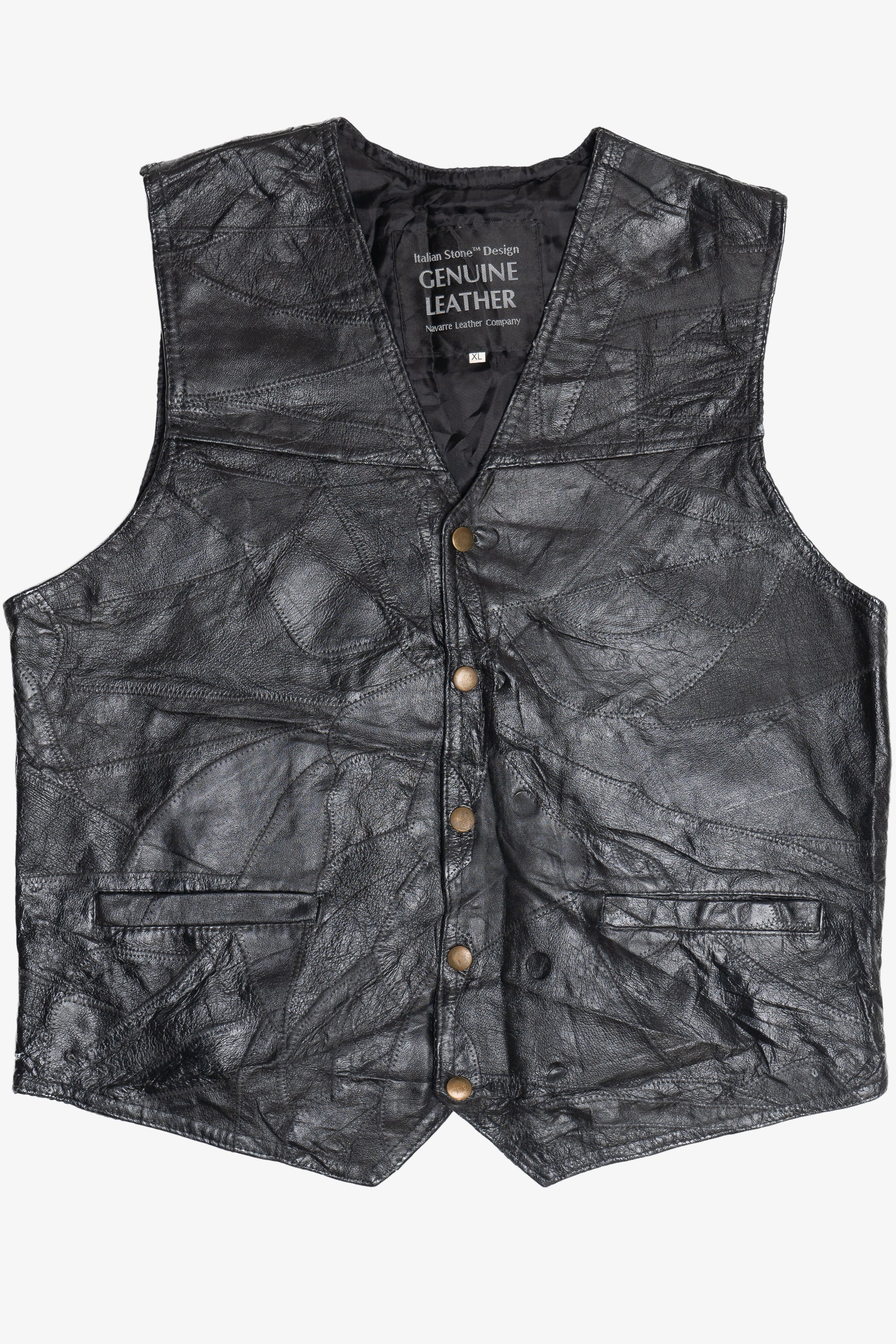 Vintage Italian Stone Design Navarre Leather Company Vest
