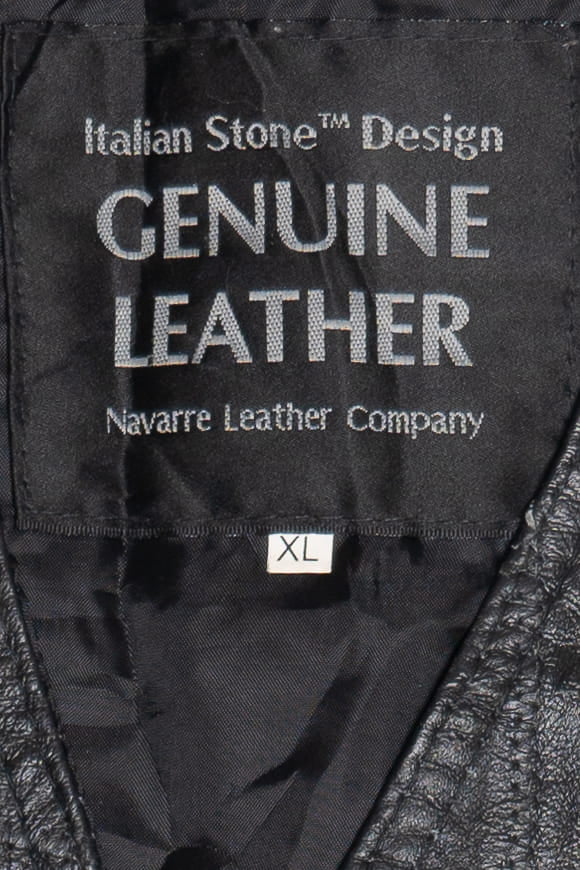 Vintage Italian Stone Design Navarre Leather Company Vest