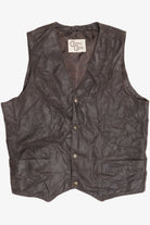 Vintage Brown Cripple Creek Leather Vest (1990s)