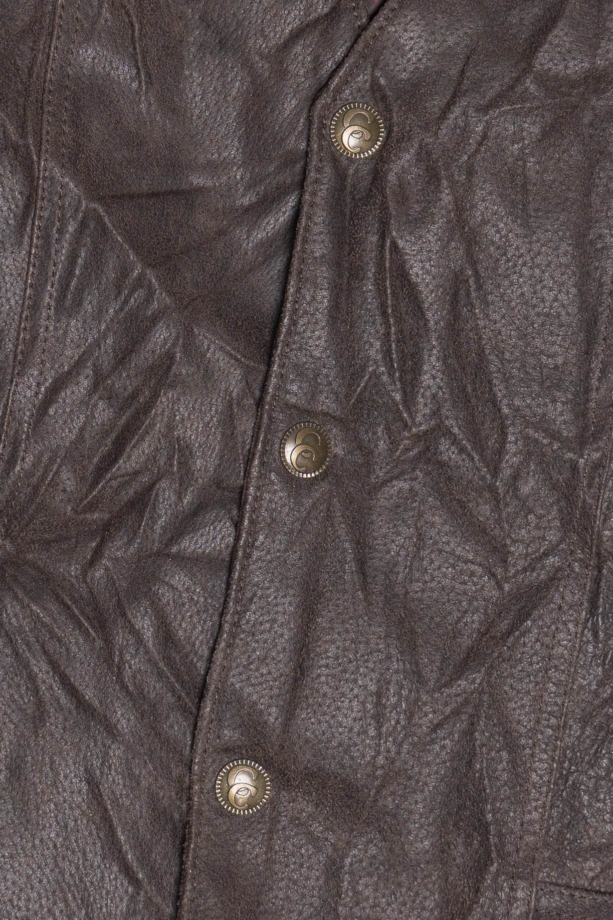 Vintage Brown Cripple Creek Leather Vest (1990s)