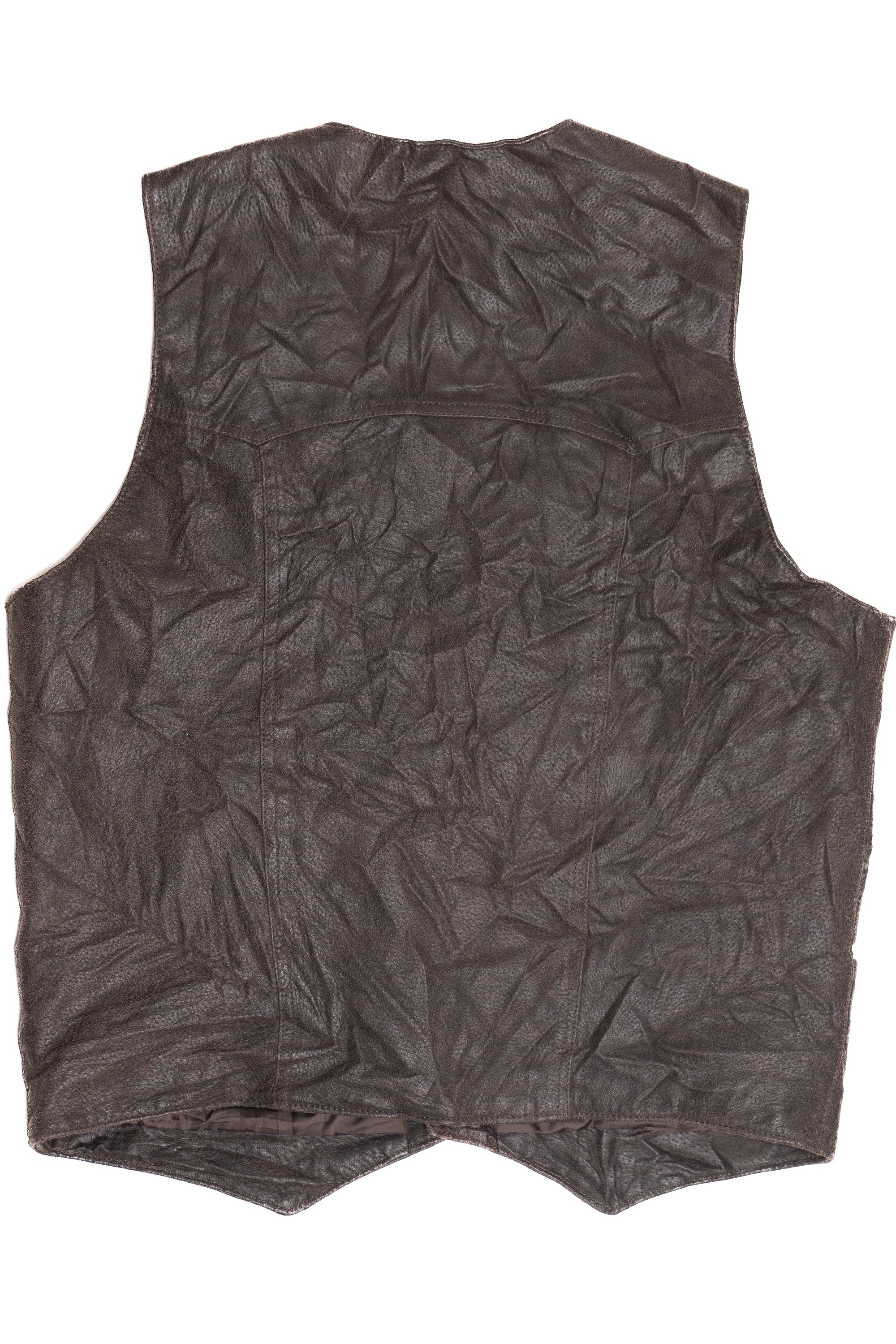 Vintage Brown Cripple Creek Leather Vest (1990s)