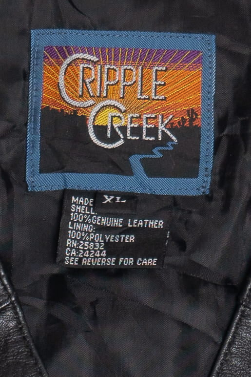 Vintage Cripple Creek Leather Vest (1990s)