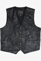 Vintage Italian Stone Design Navarre Leather Company Vest (1990s)