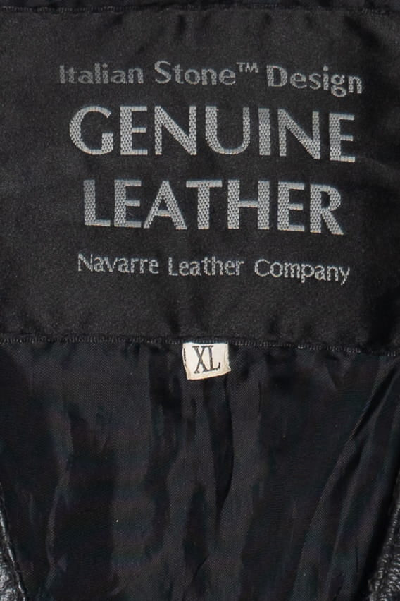 Vintage Italian Stone Design Navarre Leather Company Vest (1990s)