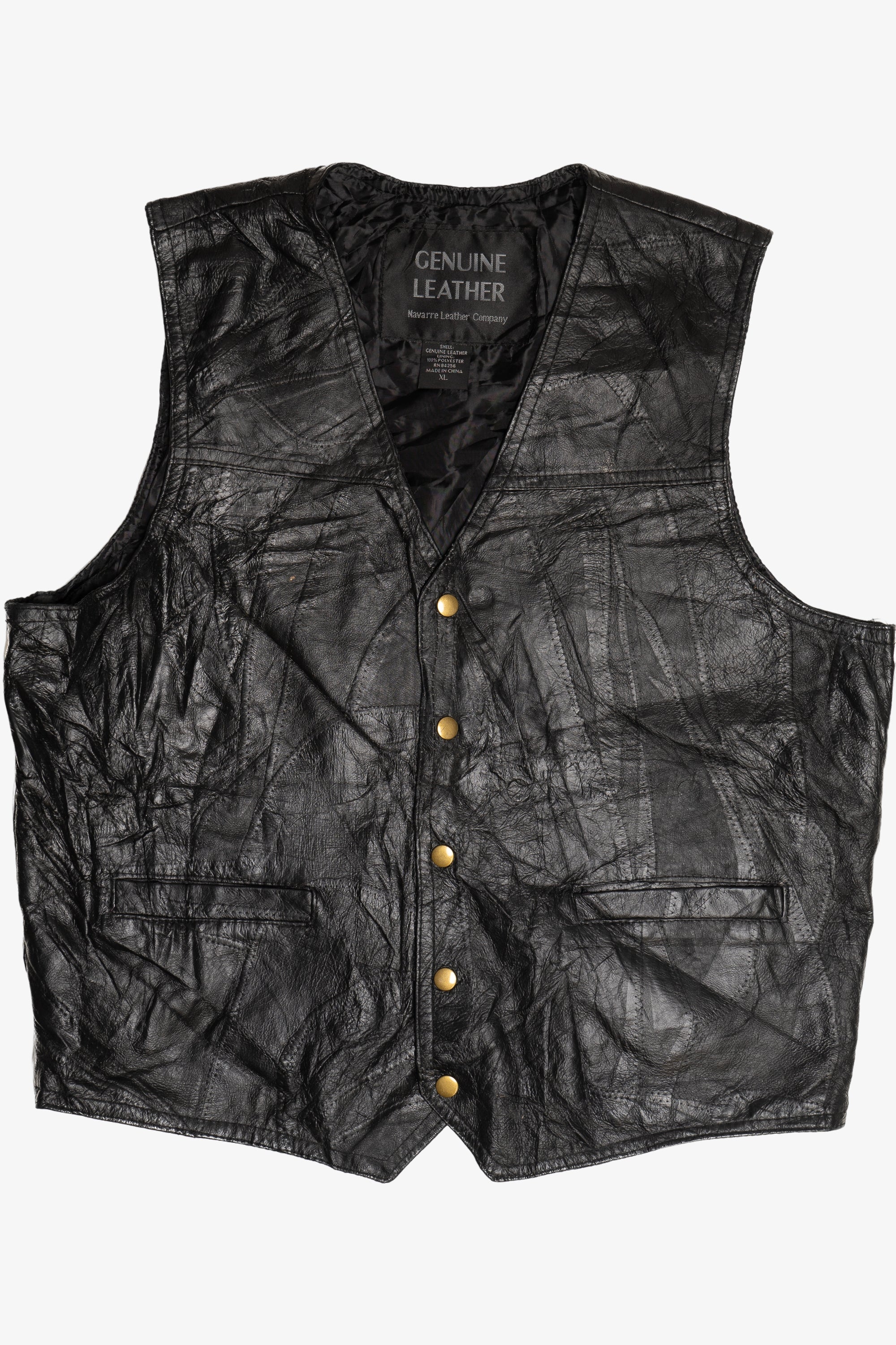 Vintage Navarre Leather Company Genuine Leather Vest (1990s)