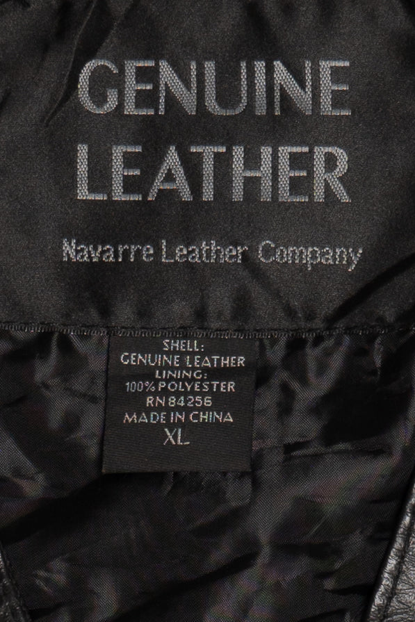 Vintage Navarre Leather Company Genuine Leather Vest (1990s)