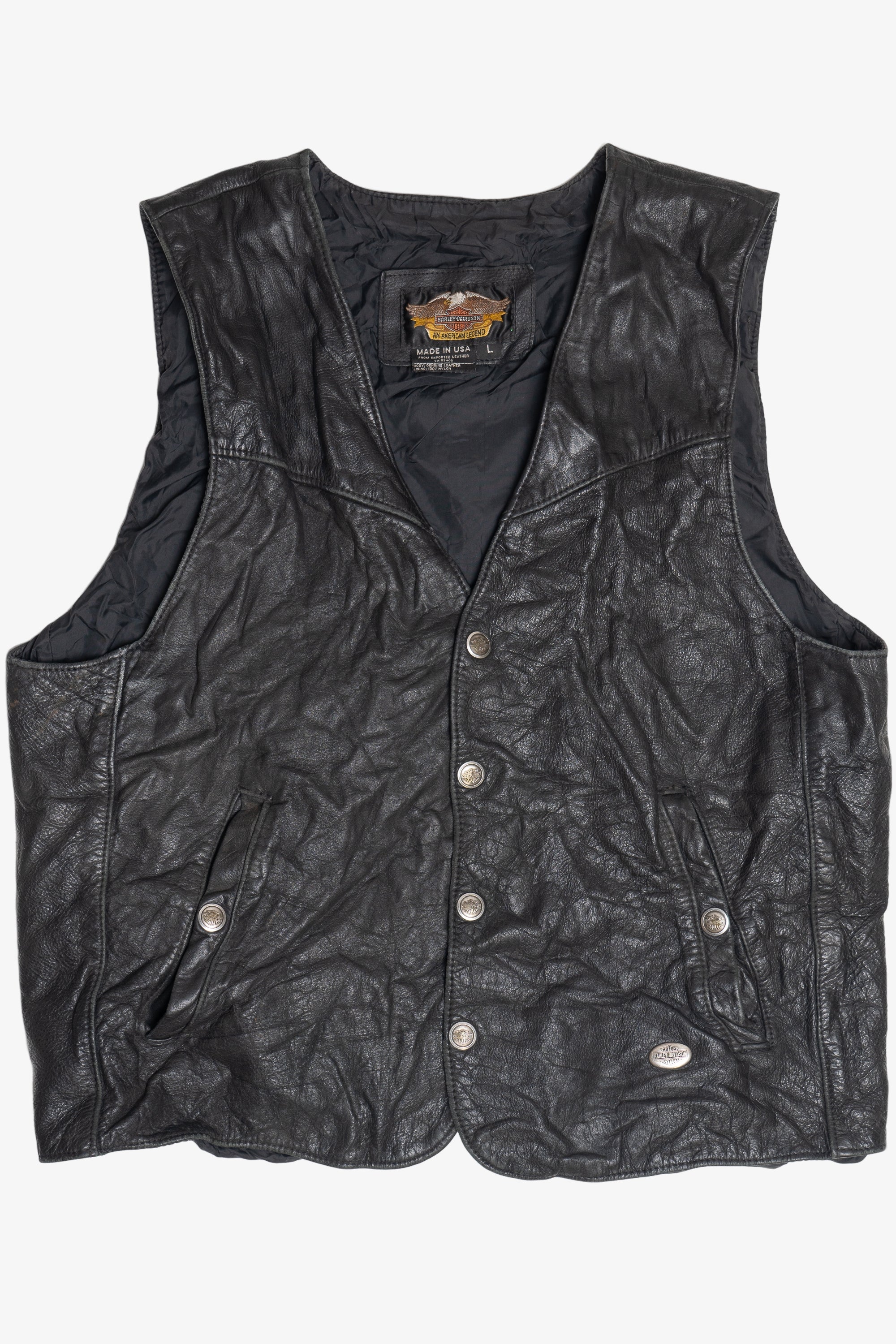 Vintage Harley Davidson Leather Vest (1990s)