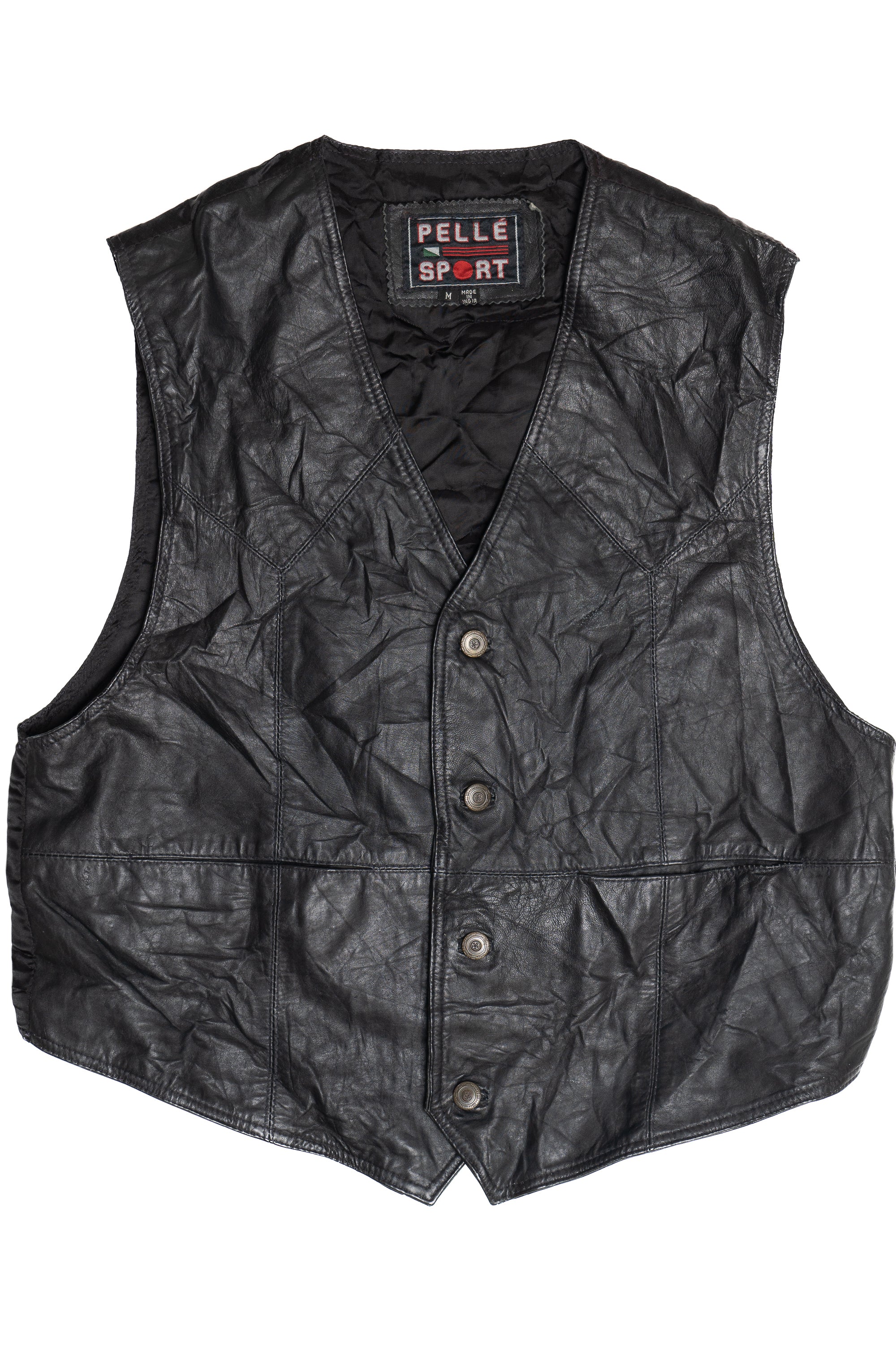 Vintage Pelle Sport Acetate Back Leather Vest (1990s)