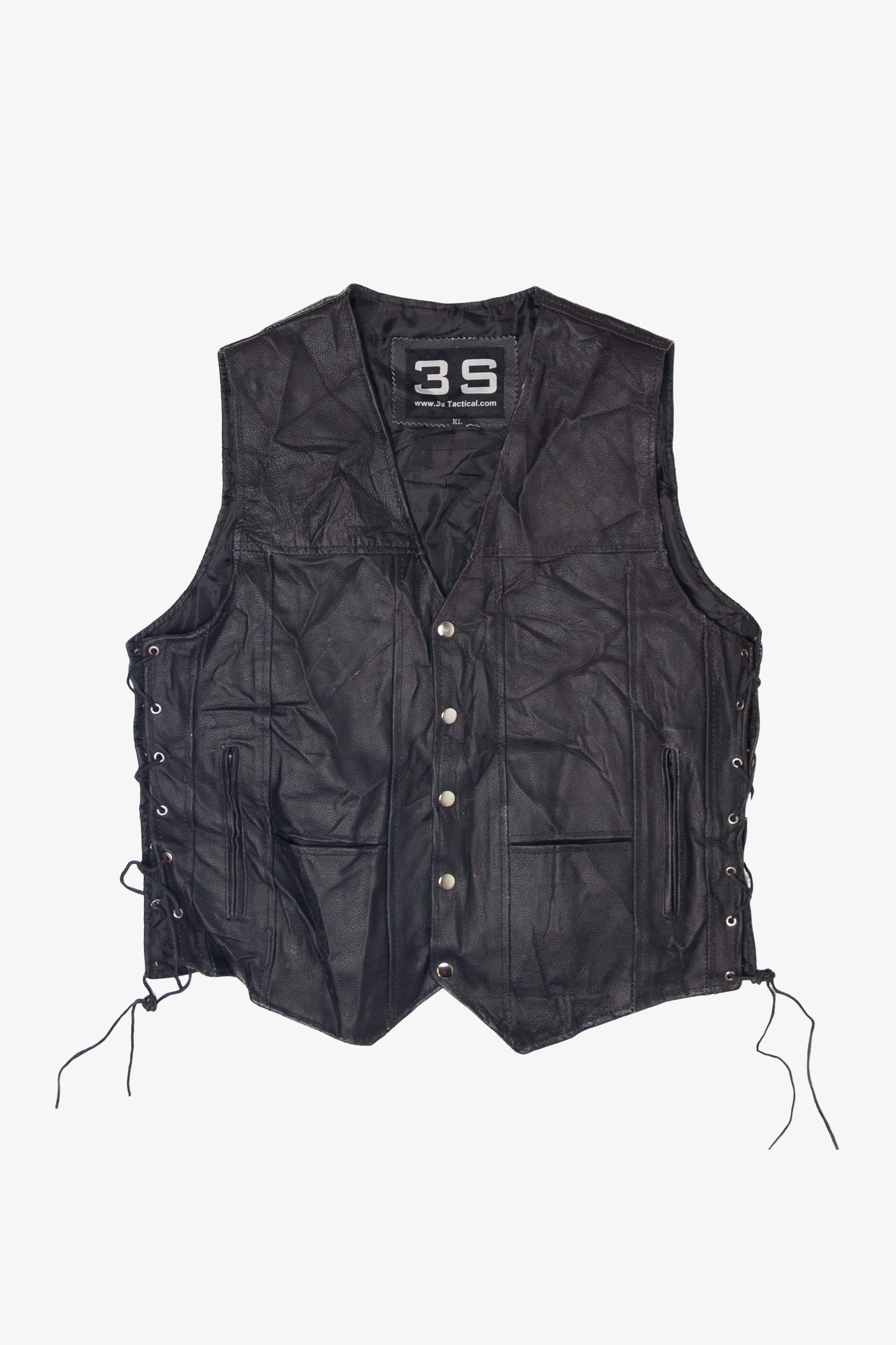 Vintage 3s Side Laced Leather Vest (1990s)