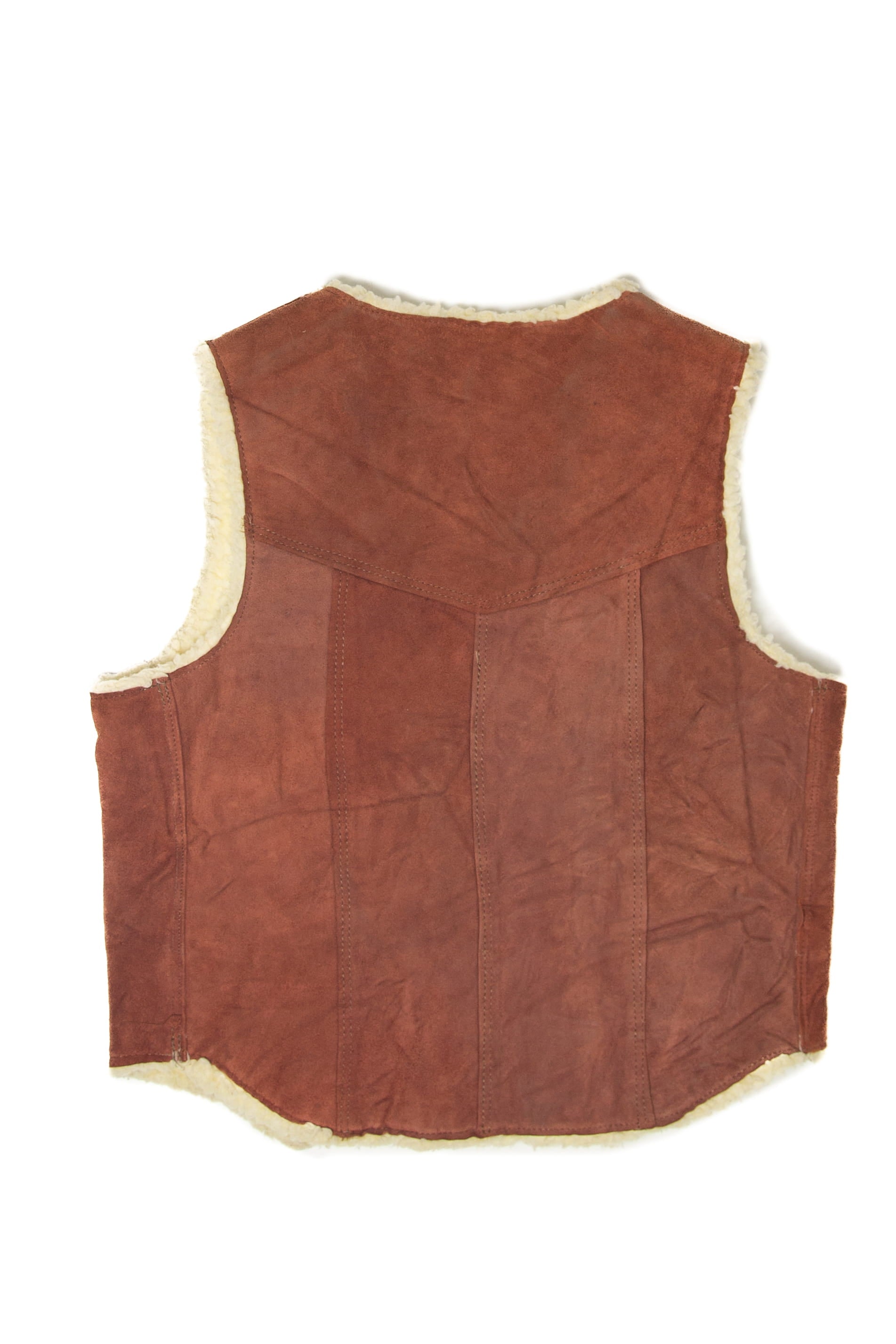 Vintage Ozark American Sherpa Leather Vest (1970s)
