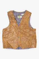 Vintage Patchwork Genuine Leather Vest (1970s)