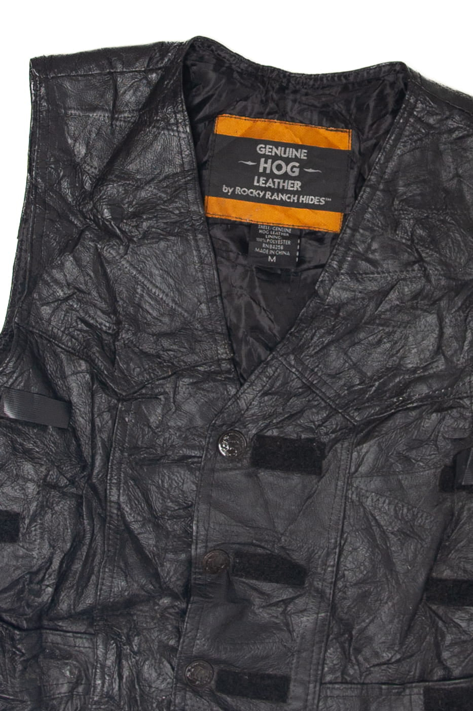 Vintage Lace Tied Genuine Hog Leather Vest (1990s)