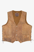 Vintage Leather Club Lace Tied Leather Vest (1980s)