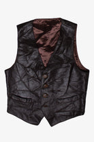 Vintage Dark Brown Leather Vest (1980s)