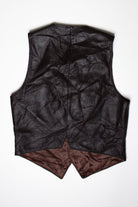 Vintage Dark Brown Leather Vest (1980s)