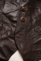 Vintage Dark Brown Leather Vest (1980s)
