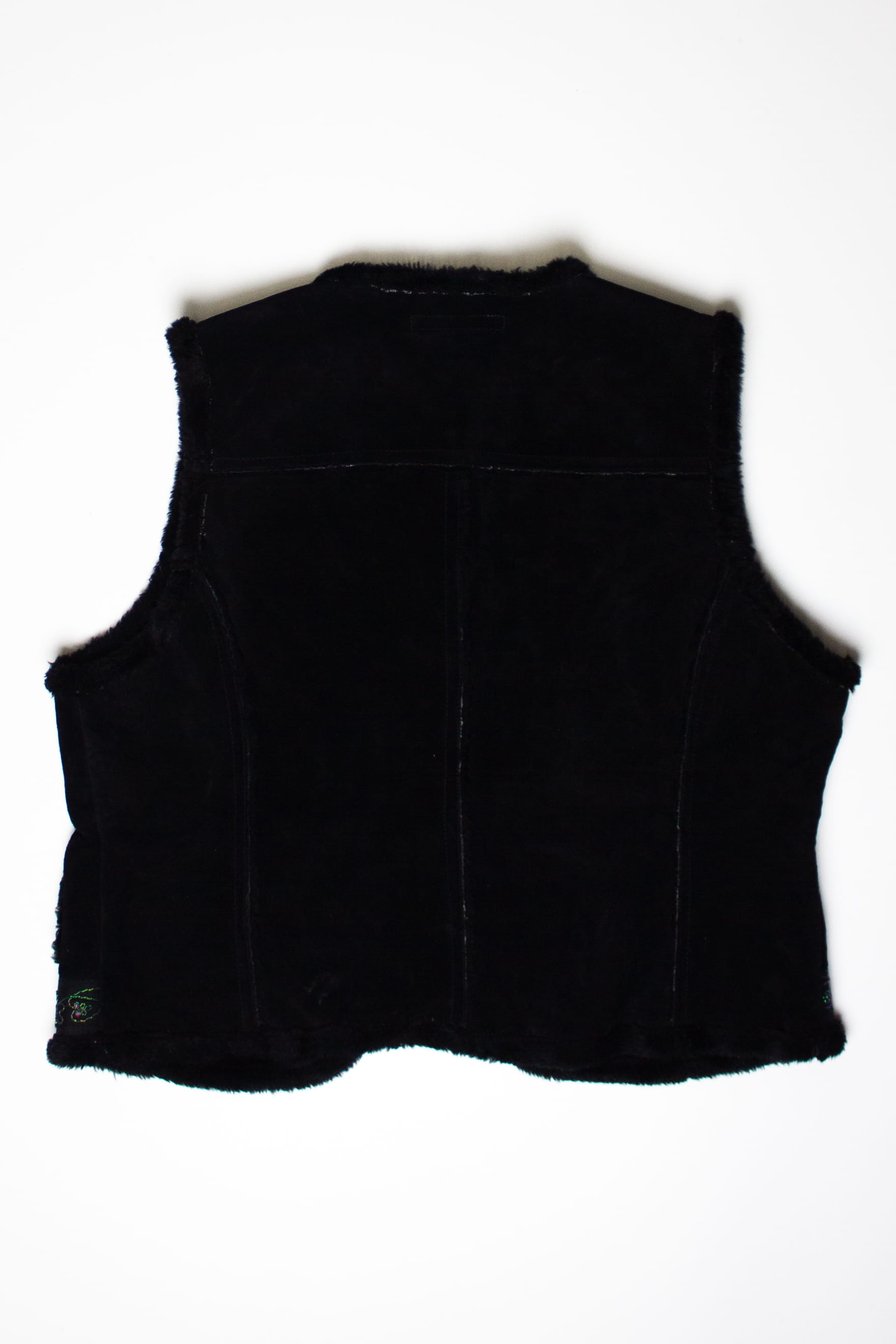 Vintage A.M.I. Studded Trim Suede Sherpa Vest (1990s)