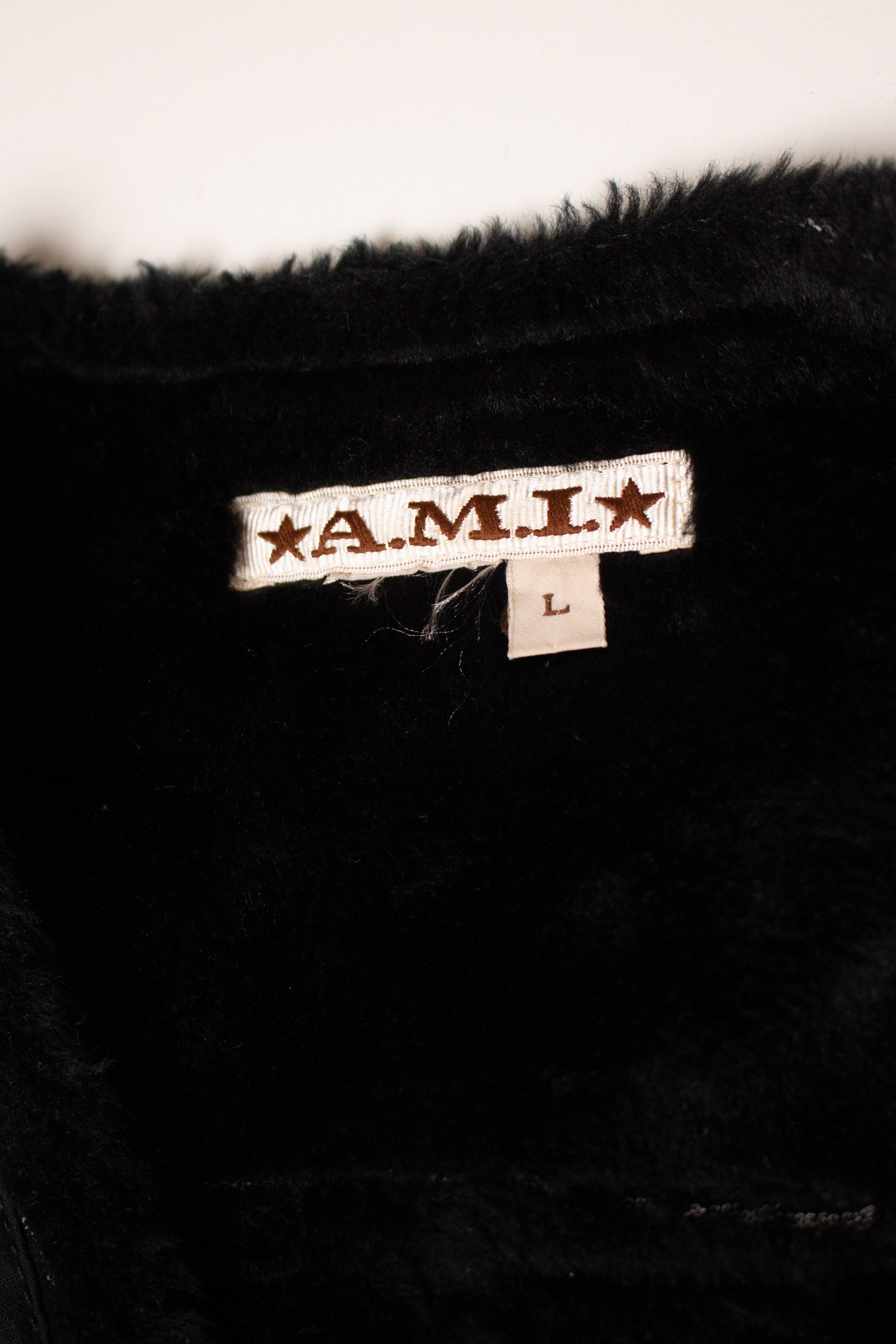 Vintage A.M.I. Studded Trim Suede Sherpa Vest (1990s)