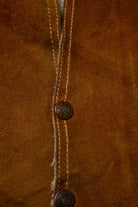 Vintage Brown Suede Sherpa Lined Vest (1970s)