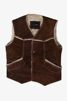 Vintage JC Penney Suede Sherpa Lined Vest (1970s)